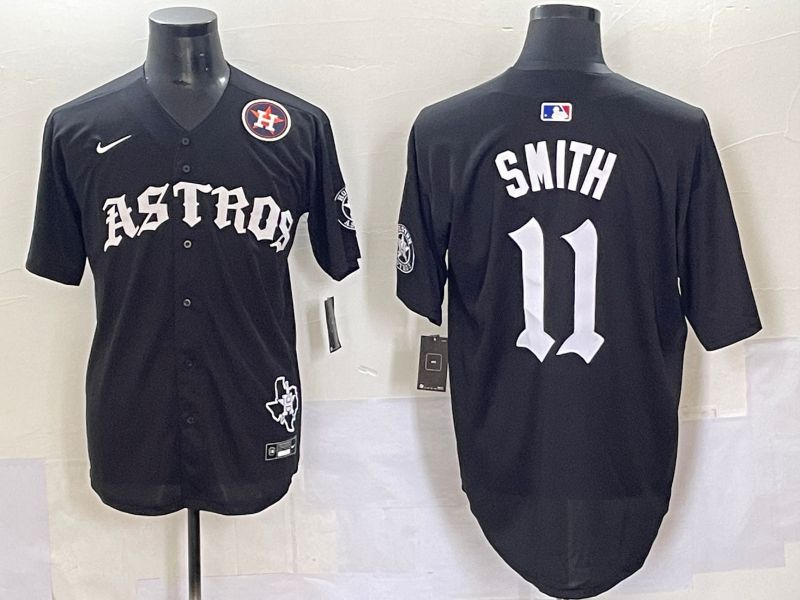 Men 2025 Houston Astros #11 Smith Black Seven generations Joint Name Nike MLB Jersey style 70411->houston astros->MLB Jersey